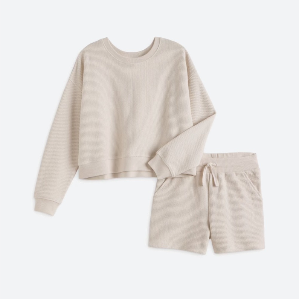 The Commons Ribbed Boxy Pullover + Short Set 🫶